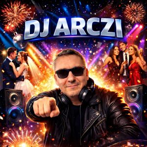 Logo DJ Arczi – profesjonalna oprawa muzyczna wesel i imprez